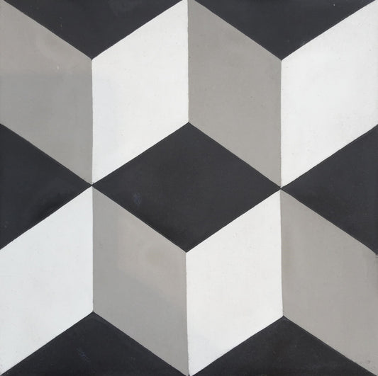 Håndlavet cementflise firkant 20x20x2 cm